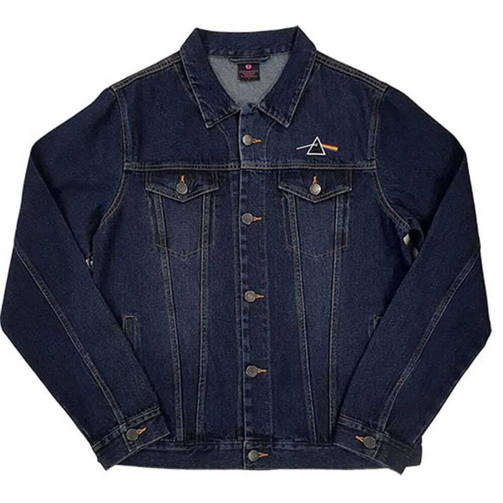 Pink Floyd Unisex Adult Dark Side Of The Moon Back Print Jacket / Denim Blue